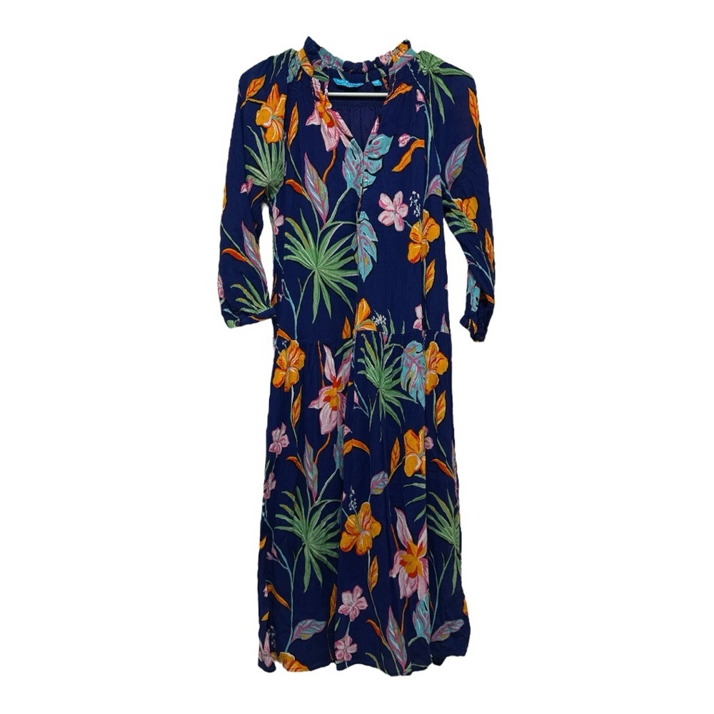 Tori Richard Honolulu Floral Dress with Tropical Print Size Small Resort Wear